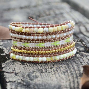 New Beginnings Limestones Miyuki Wrap Bracelet-Your Soul Place